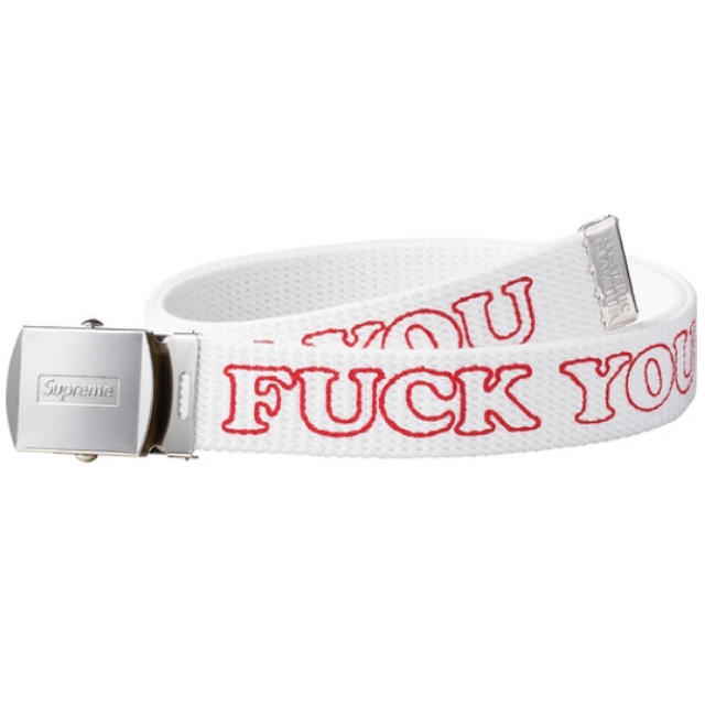 Supreme(シュプリーム)の白 Supreme HYSTERIC GLAMOUR Fuck You Belt メンズのファッション小物(ベルト)の商品写真