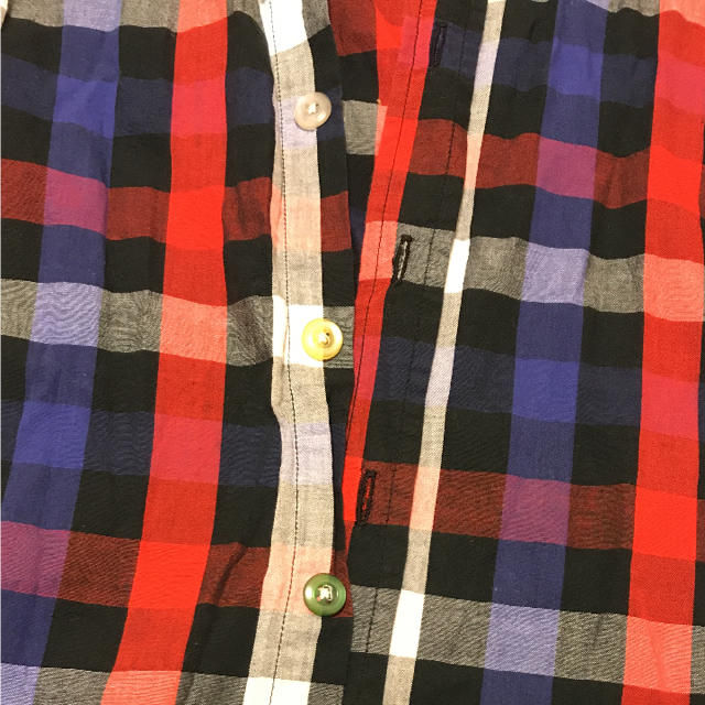 チェック柄シャツ 七分袖 メンズのトップス(Tシャツ/カットソー(七分/長袖))の商品写真