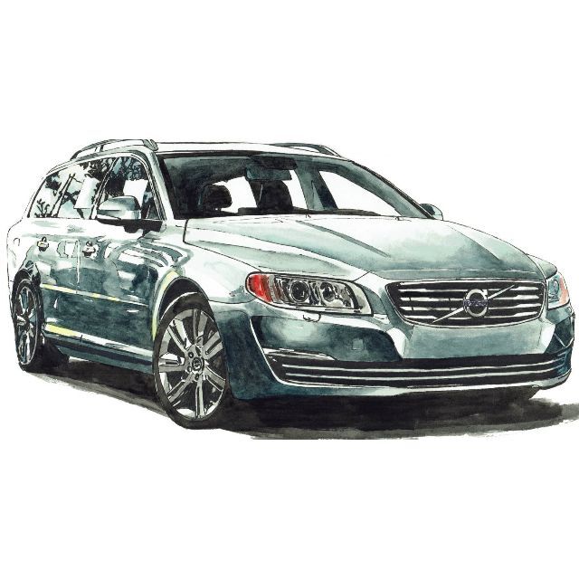 Volvo(ボルボ)のGC-184 ボルボV60/V70限定版画 直筆サイン有 額装済●作家 平右ヱ門 自動車/バイクの自動車(カタログ/マニュアル)の商品写真