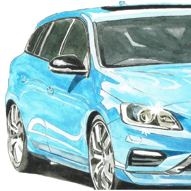 Volvo(ボルボ)のGC-184 ボルボV60/V70限定版画 直筆サイン有 額装済●作家 平右ヱ門 自動車/バイクの自動車(カタログ/マニュアル)の商品写真