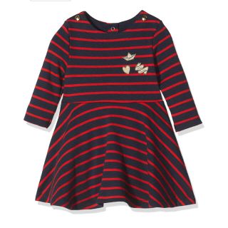 プチバトー(PETIT BATEAU)のSALE☆36m プチバトー マリニエールサーキュラーワンピース(ワンピース)