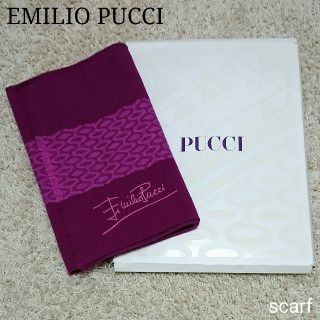 エミリオプッチ(EMILIO PUCCI)の【美品】EMILIO PUCCI エミリオプッチ マフラー ニット ピンク系(マフラー/ショール)