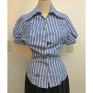 ヴィヴィアンウエストウッド(Vivienne Westwood)のVivienne Westwood  ストライプシャツ(シャツ/ブラウス(半袖/袖なし))