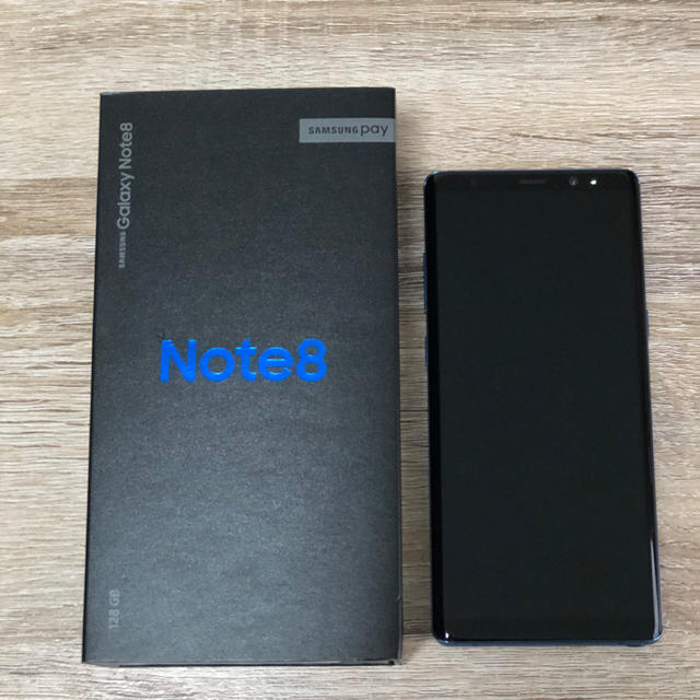 SAMSUNG(サムスン)の美品！Galaxy NOTE8 ブルー 128GB SIMフリー スマホ/家電/カメラのスマートフォン/携帯電話(スマートフォン本体)の商品写真