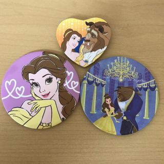 ディズニー(Disney)の【美女と野獣】缶バッジ(キャラクターグッズ)