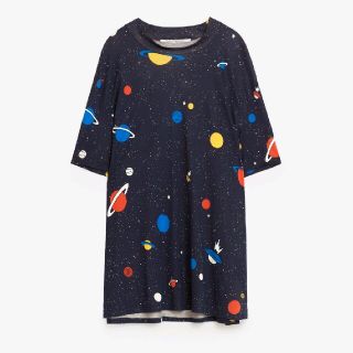 ザラ(ZARA)のZARA 宇宙柄ハイネック ロングトップス(カットソー(半袖/袖なし))