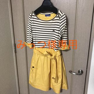 BURBERRY BLUE LABEL(ひざ丈ワンピース ・ イエロー/黄色系)の BURBERRY BLUE LABEL(ひざ丈ワンピース ・ イエロー/黄色系)の