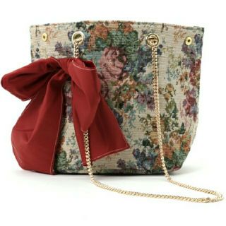 アクシーズファム(axes femme)のaxes femmeゴブラン柄ショルダーbag ワイン(ショルダーバッグ)