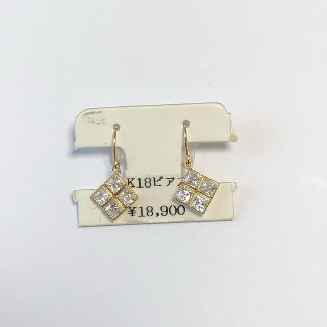 大人女性の 本物・新品未使用］k18 CZダイヤ ピアス アクセサリー