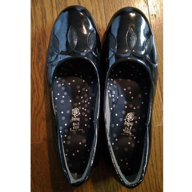 値下げ！used 雨の日用パンプス 黒 ブラック 24.5cm レインシューズ レディースの靴/シューズ(ハイヒール/パンプス)の商品写真