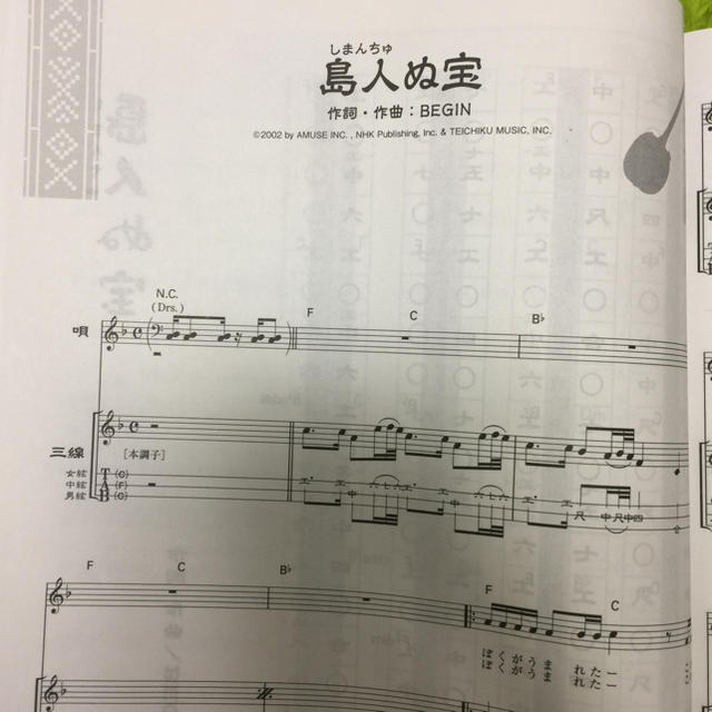 BEGINの三線曲集 楽譜 楽器のスコア/楽譜(ポピュラー)の商品写真