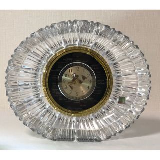 美品 )HOYA クリスタルガラス製 クォーツ 世界時計・置き時計の通販