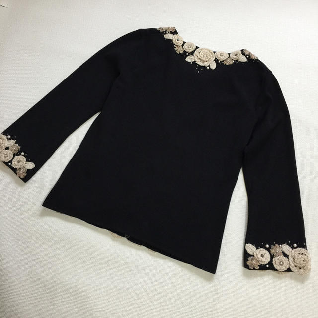 貴重フランコ・フェラーロ美品】 黒ニットアンサンブルゴージャス