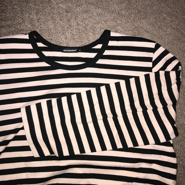 marimekko(マリメッコ)のボーダー七分袖のロングＴシャツ レディースのトップス(Tシャツ(長袖/七分))の商品写真