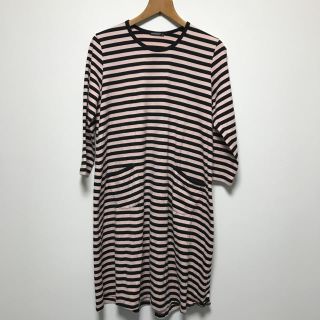 マリメッコ(marimekko)のボーダー七分袖のロングＴシャツ(Tシャツ(長袖/七分))