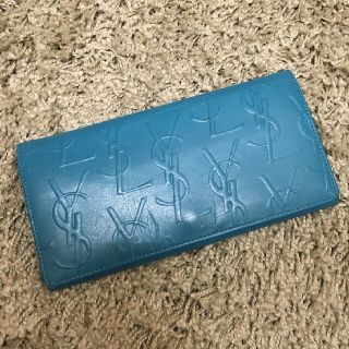 サンローラン(Saint Laurent)の【新年度応援♪】YSL｜イヴ・サンローラン 長財布 ターコイズブルー 美品(財布)