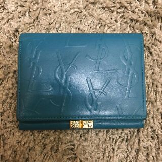 サンローラン(Saint Laurent)の【新年度応援♪】YSL｜イヴ・サンローラン 折りたたみ財布 ターコイズブルー(財布)