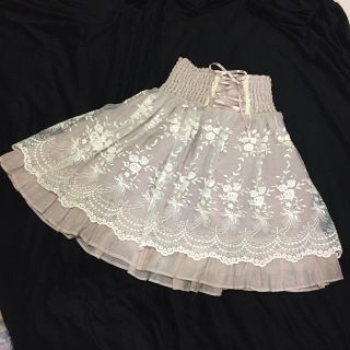 アクシーズファム(axes femme)のレースアップ シフォンスカート(ひざ丈スカート)