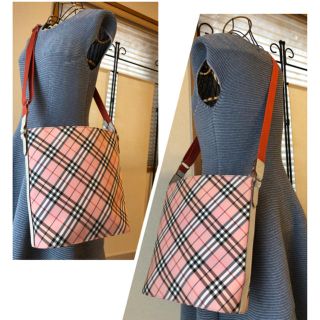 バーバリーブルーレーベル(BURBERRY BLUE LABEL)の美品バーバリーブルーレーベル高級レザー使いショルダーバッグ♫30×27(ショルダーバッグ)