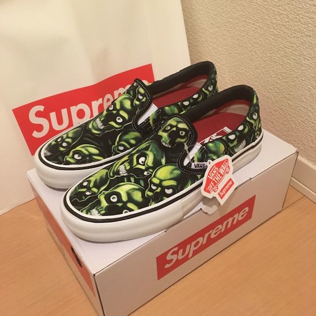 26cm SUPREME VANS Skull Pile Slip-On バンズ-