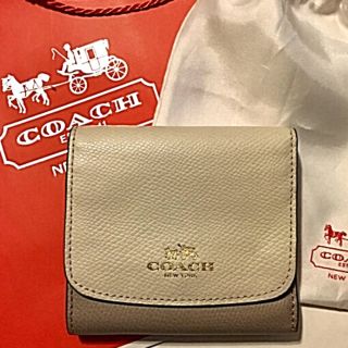 コーチ(COACH)のあーさん様専用♡コーチ財布♡三つ折り♡白×グレージュ×黒(財布)