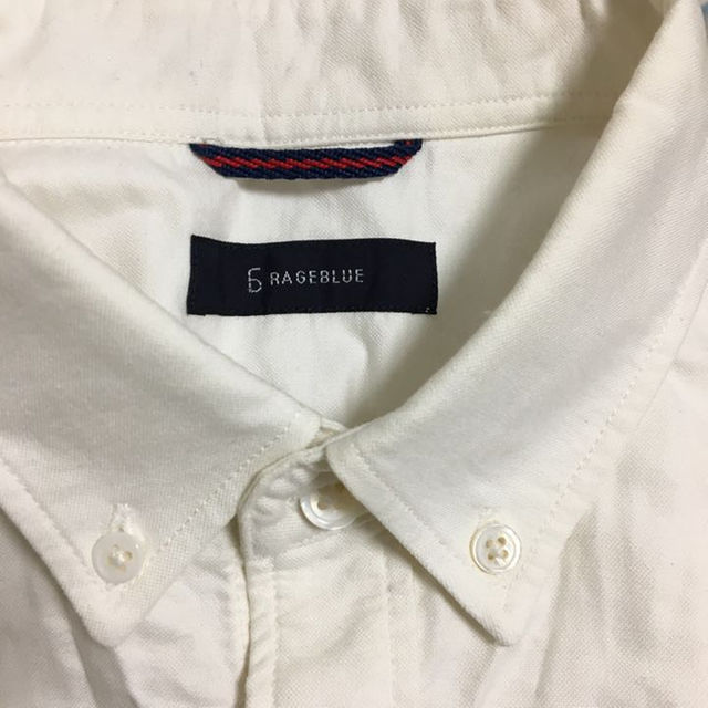 RAGEBLUE(レイジブルー)のオフホワイト オックスフォードシャツ メンズのトップス(シャツ)の商品写真