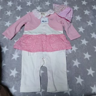 ebaby＊新品重ね着風ロンパース　80(ロンパース)