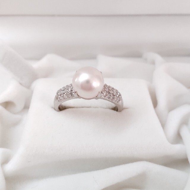 超美品 花珠真珠 ダイヤリング