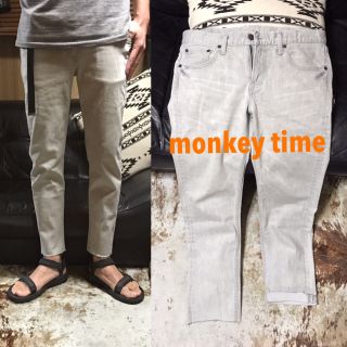 ユナイテッドアローズ(UNITED ARROWS)の《★ monkey time ★》スキニーデニム 裾カットオフ アイスグレー(デニム/ジーンズ)