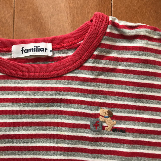 familiar(ファミリア)のファミリア Tシャツ赤ストライプ110 キッズ/ベビー/マタニティのキッズ服男の子用(90cm~)(Tシャツ/カットソー)の商品写真
