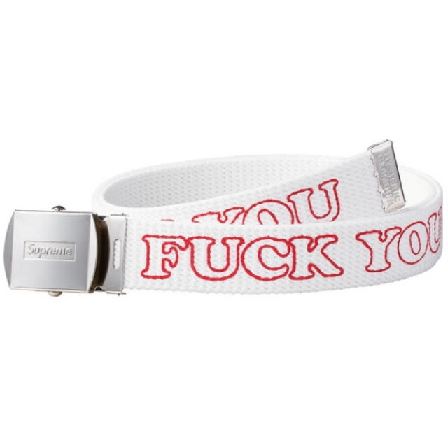 Supreme(シュプリーム)の白 Supreme HYSTERIC GLAMOUR Fuck You Belt メンズのファッション小物(ベルト)の商品写真