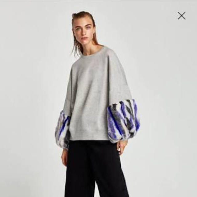 ZARA(ザラ)のzara 袖ファートップス レディースのトップス(トレーナー/スウェット)の商品写真