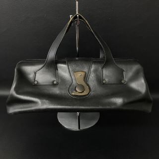 グッチ(Gucci)のグッチ オールドグッチ ドクターズバッグ ハンドバッグ レザー 黒 ブラック(ボストンバッグ)