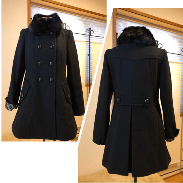 BURBERRY BLUE LABEL - 超美品バーバリーブルーレーベル高級リアルファー付きウールコート♫S〜Mの通販 by めい's