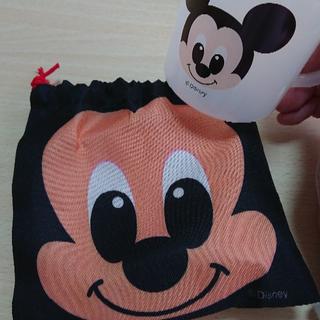 ディズニー(Disney)のミッキー巾着袋、コップセット(その他)