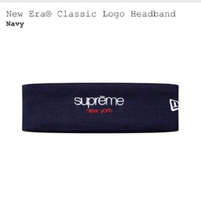 supreme New Era ヘッドバンド Navy