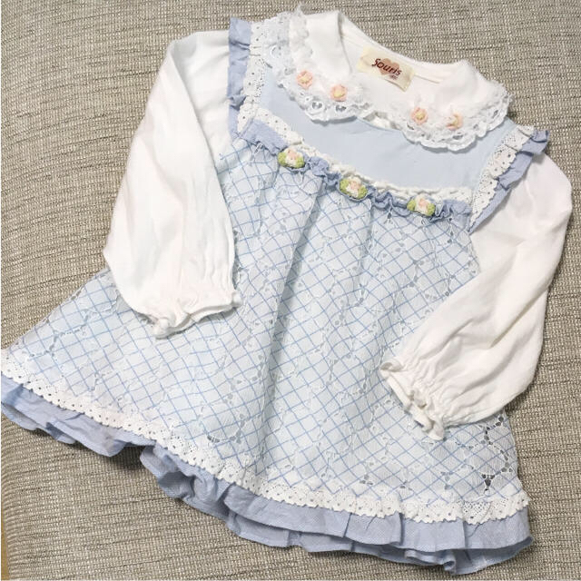 Souris(スーリー)のスーリー☆ミルキースーツ90 ブラウス90 キッズ/ベビー/マタニティのキッズ服女の子用(90cm~)(ワンピース)の商品写真