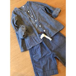 ムジルシリョウヒン(MUJI (無印良品))の無印良品、ダブルガーゼの七分袖シャツサイズ100　出品2(ブラウス)