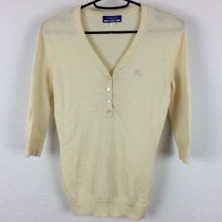 バーバリーブルーレーベル(BURBERRY BLUE LABEL)のBURBERRY BLUE LABEL 7分袖ニット アイボリー サイズ38(ニット/セーター)