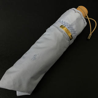 ラルフローレン(Ralph Lauren)のラルフローレン 日傘 折りたたみ傘 レース 馬 刺繍 空色 ライトブルー(傘)