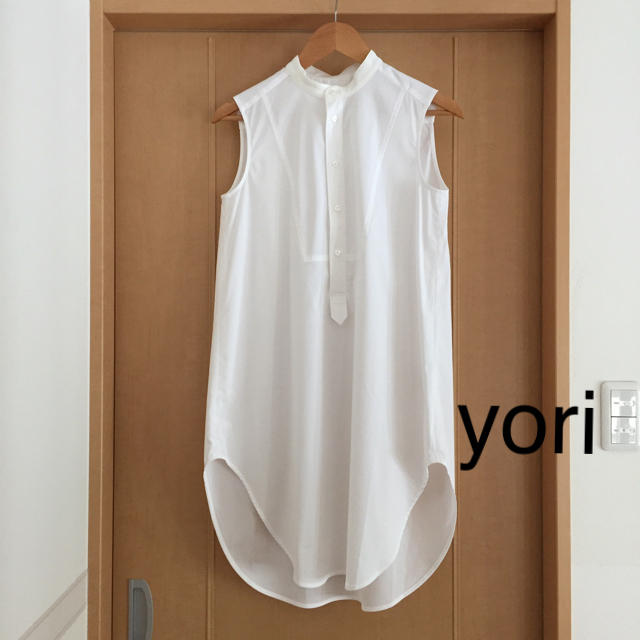 新品　yori　ワイドカラーストレッチブラウス　白　36