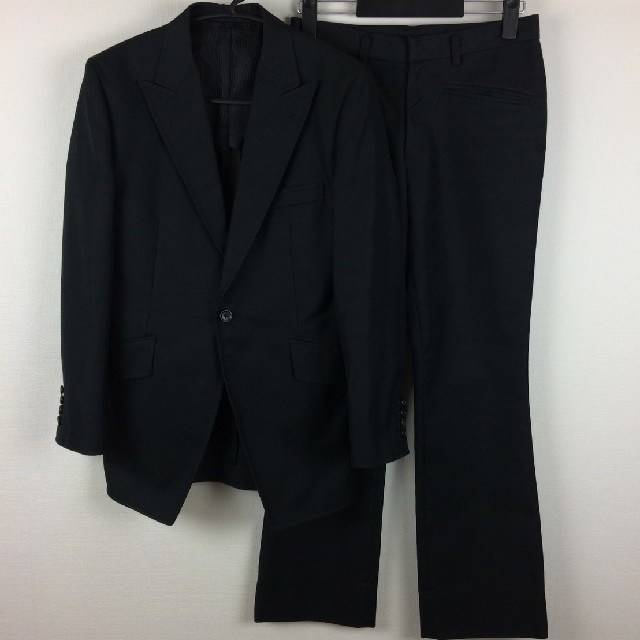 5351 POUR LES HOMMES(ゴーサンゴーイチプールオム)の美品 5351プールオム セットアップスーツ ブラック ブーツカット サイズ2 メンズのスーツ(セットアップ)の商品写真