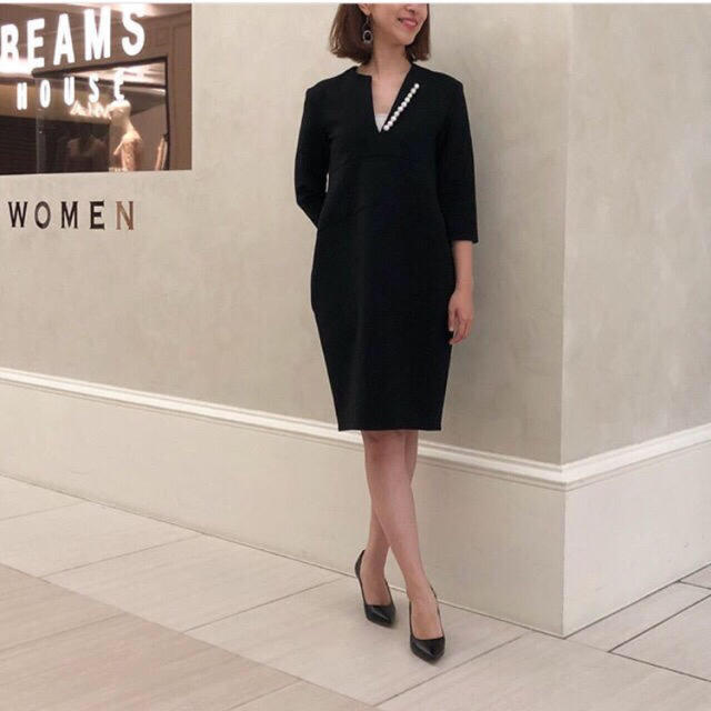 新品タグ付 yoko chan ヨーコチャン 完売パールロングスリーブワンピ