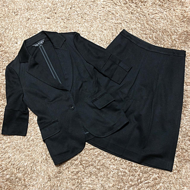 《インディヴィ/INDIVI》 スカートスーツ Mサイズ ブラック