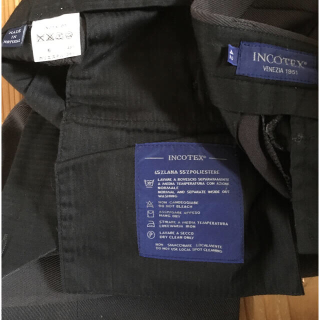 INCOTEX(インコテックス)のINCOTEX WOOL PANTS 42 グレー ダブル メンズのパンツ(スラックス)の商品写真