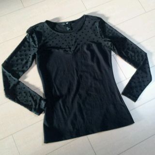 エイチアンドエム(H&M)の♡販売中　H&M ドットシースルートップス(カットソー(長袖/七分))