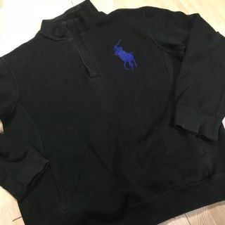 ポロラルフローレン(POLO RALPH LAUREN)のラルフローレン 130 ジップトレーナー 黒 ビックポロ ビッグポロマーク(ジャケット/上着)