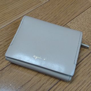 アニエスベー(agnes b.)の【美品】agnes.b 折り財布 小銭入れ コインケース ベージュ(財布)