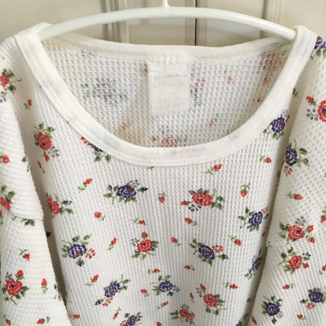 usa vintage flower thermal 花柄サーマルカットソー