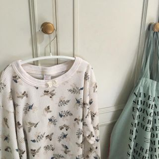 ロキエ(Lochie)のリボン花柄サーマルカットソー♡古着vintagelochiejantique(カットソー(長袖/七分))